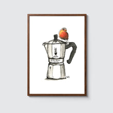 Laden Sie das Bild in den Galerie-Viewer, Bialetti mit Rotkelchen Illustration