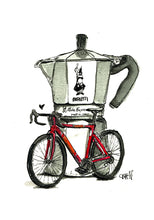Laden Sie das Bild in den Galerie-Viewer, Bialetti Rennrad Illustration