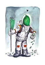 Laden Sie das Bild in den Galerie-Viewer, "Major Cornichon - der Gurken-Astronaut" - Illustration