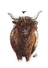 Laden Sie das Bild in den Galerie-Viewer, Hochlandrind - Illustration