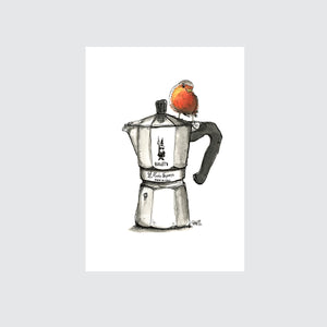 Bialetti mit Rotkelchen Illustration