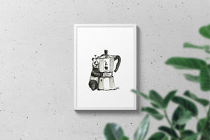 Bialetti mit Panda Illustration