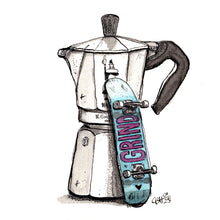 Laden Sie das Bild in den Galerie-Viewer, Bialetti Skateboard Illustration
