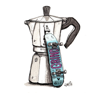 Bialetti Skateboard Illustration