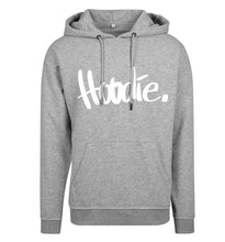 Laden Sie das Bild in den Galerie-Viewer, DER HOODIE. Oversize-Kapuzenpullover mit Aufdruck &quot;Hoodie.&quot;, schwarz
