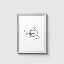 Laden Sie das Bild in den Galerie-Viewer, Sharky Shark....  Haifisch Illustration
