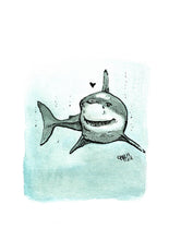 Laden Sie das Bild in den Galerie-Viewer, Sharky Shark....  Haifisch Illustration
