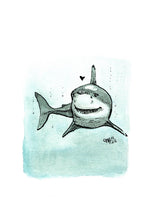 Laden Sie das Bild in den Galerie-Viewer, Sharky Shark....  Haifisch Illustration
