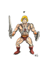 Laden Sie das Bild in den Galerie-Viewer, He-Man (original 80er Jahre) - Retro-Illustration / Bild
